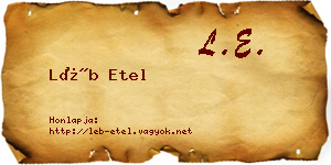 Léb Etel névjegykártya